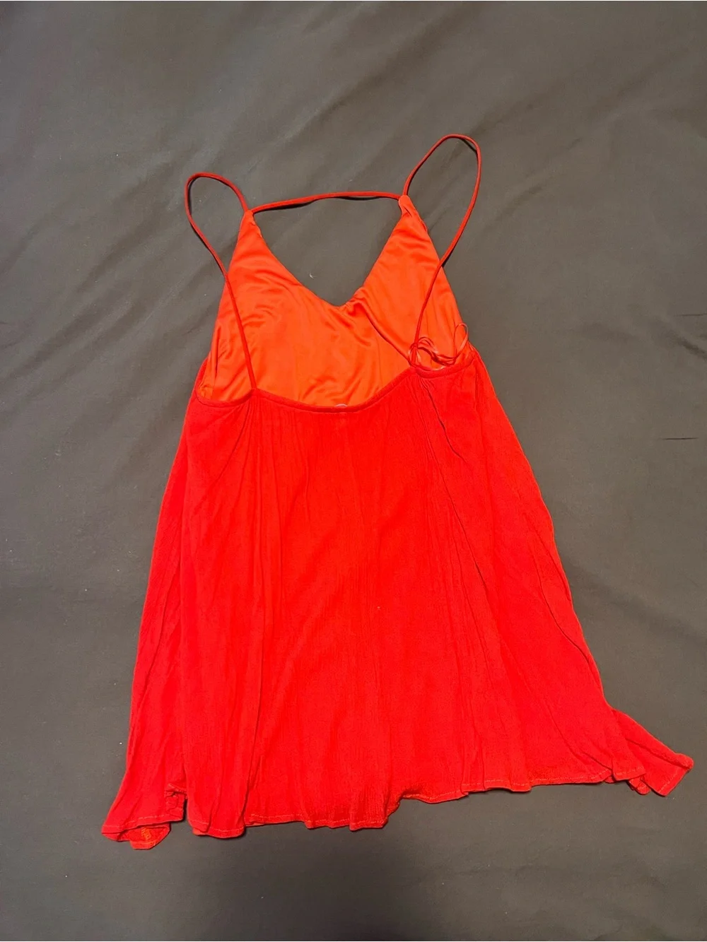 superdown Bright Red V-Neck Spaghetti Strap Mini Dress